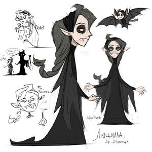 Color sketches of the same character, but in different angles and situations. Color sketches of the same character, but in different angles and situations.